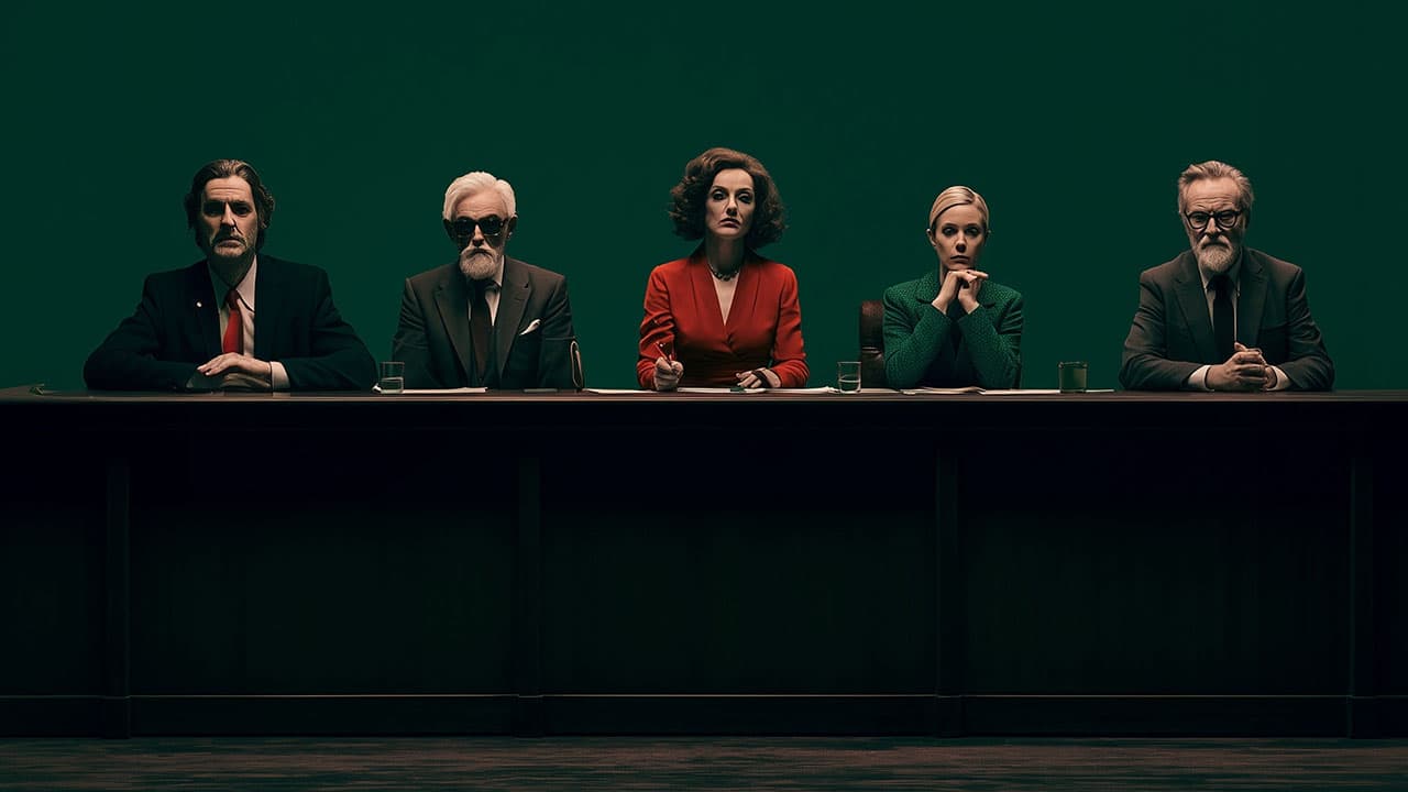 Four chairs around a meeting table, each with a different document in front of it